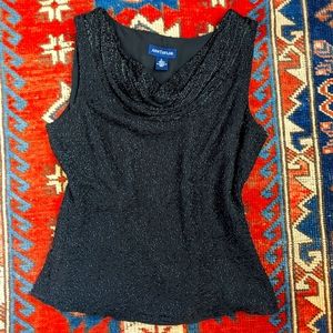 Ann Taylor silk beaded cowl neck tank top